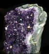 Dark Purple Amethyst Cluster On Wood Base #32512-3